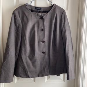 Talbots Pantsuit- Brown Tweed Misses 16 Pants and 16W Jacket - great shape